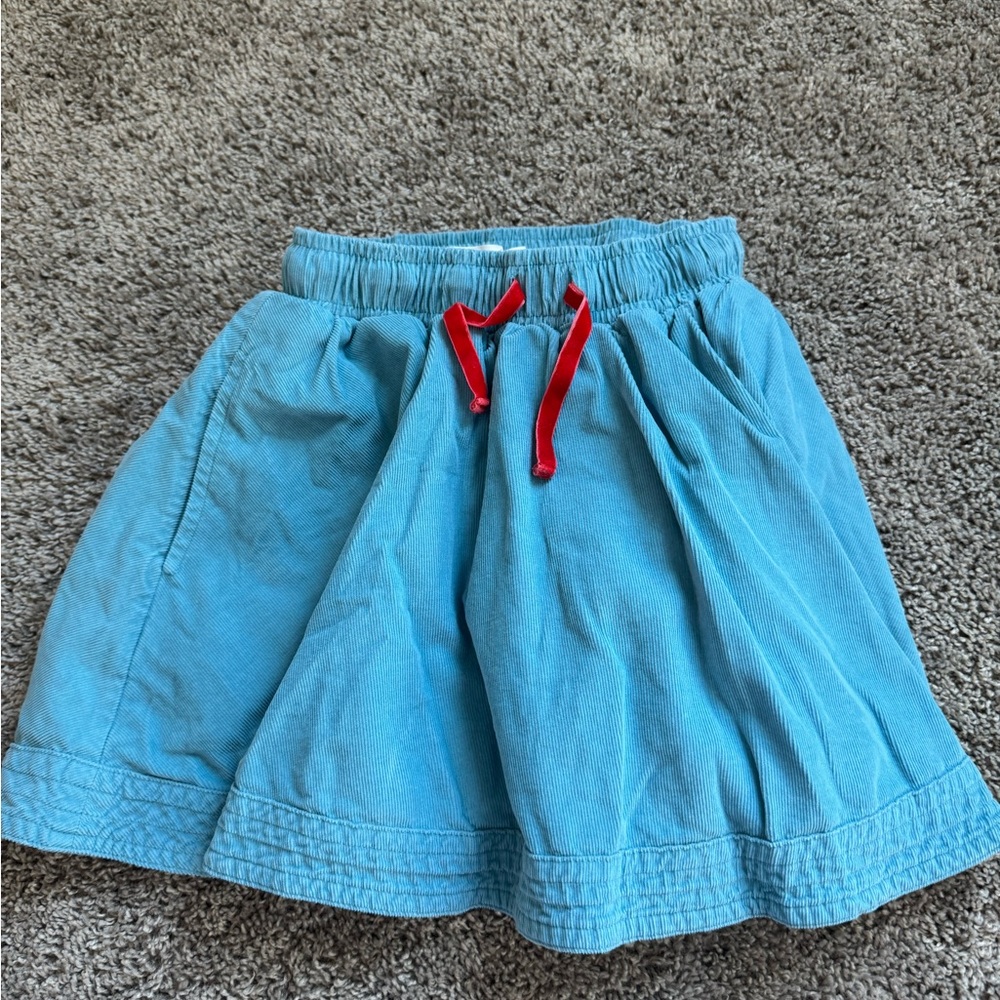Mini Boden Blue Kids Skirt with Red Accents 7-8Y